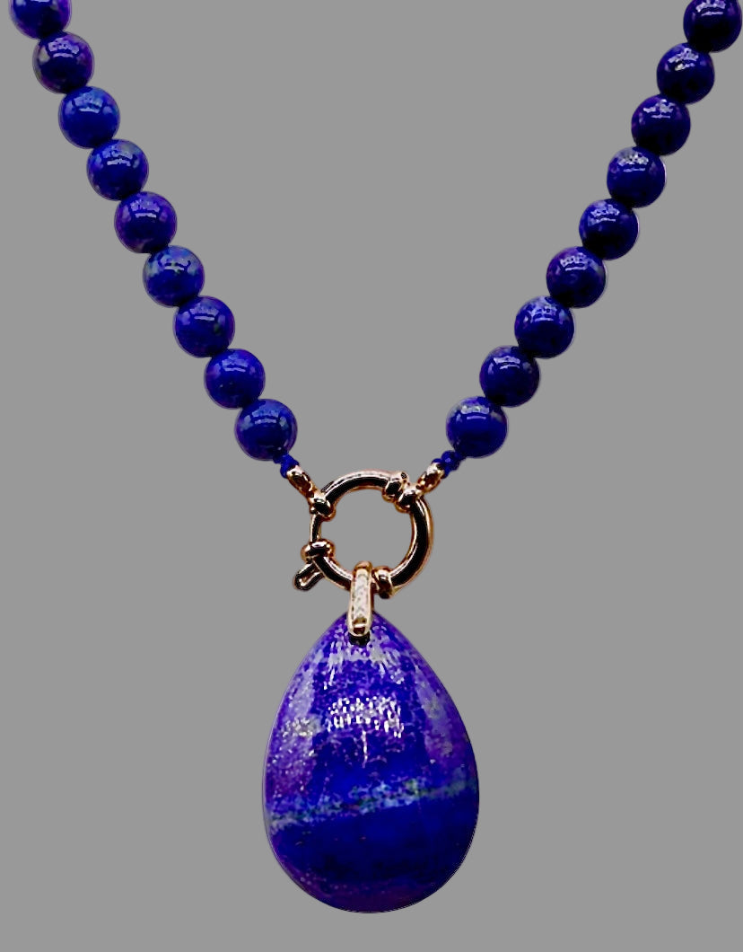 Collier en Lapis-Lazuli d’Afghanistan – Pierre de Sagesse, Confiance & Énergie Positive | Bijou Naturel