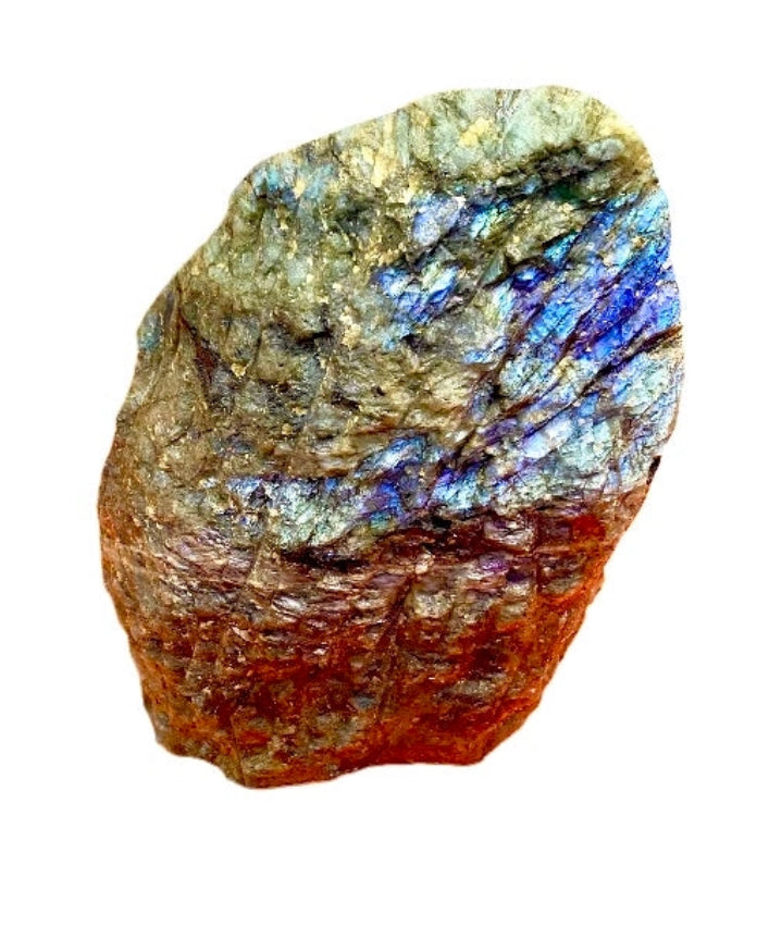 Labradorite avec sculpture de baobab