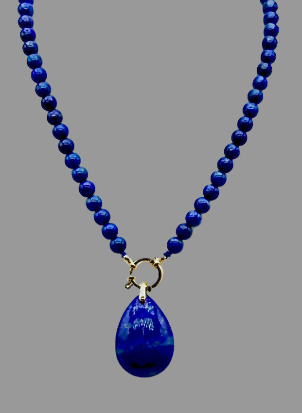 Collier en Lapis-Lazuli d’Afghanistan – Pierre de Sagesse, Confiance & Énergie Positive | Bijou Naturel